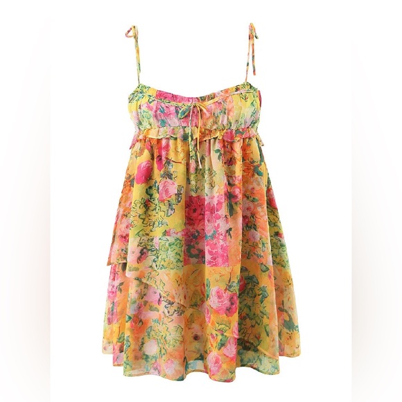 SOLD Lookalike Floral Babydoll Dress - Picture 1 of 6
